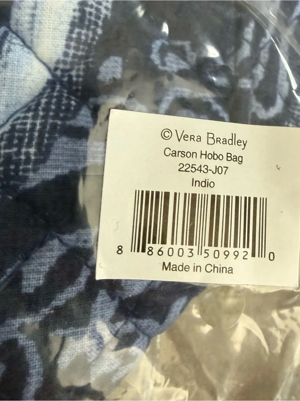 NEW Vera Bradley Carson Hobo Bag Indio Blue Floral Purse Large Tote Zip Tropical